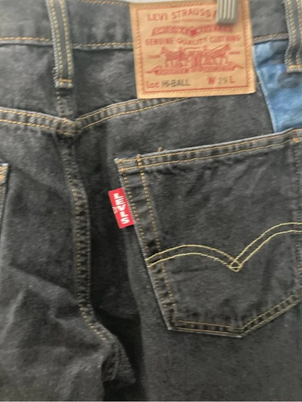 Levi's Black Jeans with Blue Side Panel